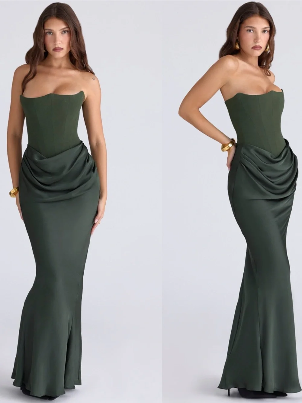 house of cb dark green dress The Persephone Dress | Emerald Green main image 0